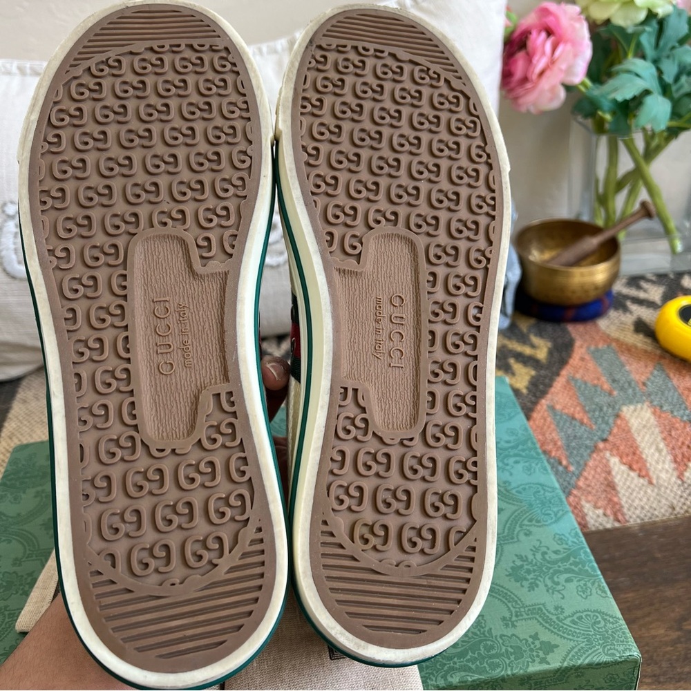 Gucci 1977 Tennis Canvas Low-Top Green/Red Web Sneakers Gucci 8 (US8.5) - Picture 13 of 17